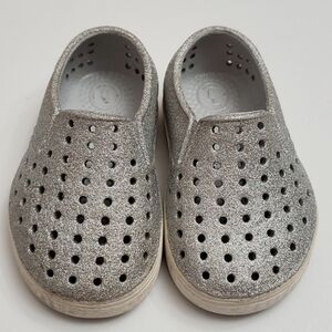 Native Jefferson Slip on Glitter Silver Shoes Sz.C5
